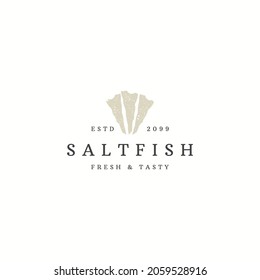 Salt fish logo icon design template flat vector illustration