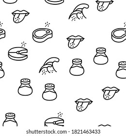 Salt Flavoring Cooking Vector Seamless Pattern Thin Line Illustration