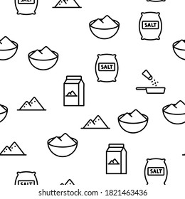 Vector De Cocina Amovedor De Sal Patrón De Seamless Ilustración De Línea Delgada