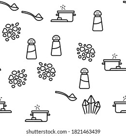 Salt Flavoring Cooking Vector Seamless Pattern Thin Line Illustration