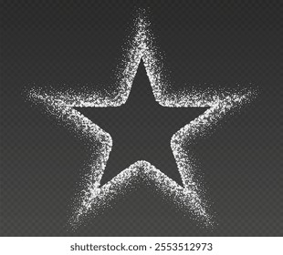 Salt frame, sugar powder border, flour powder in star shape.