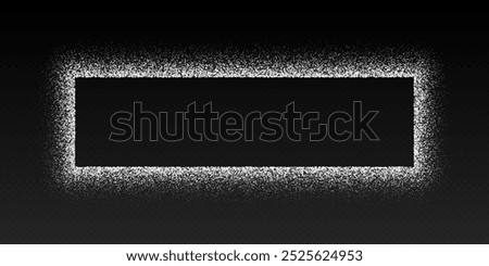 Salt frame, sugar powder border, flour powder in rectangle shape. Vector illustration.