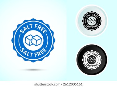 Salt free icon design illustration. No salt sign symbol, Sodium free icon in color black and white
