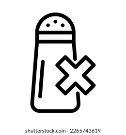 Salt free icon. Outline style. Vector. Isolate on white background.