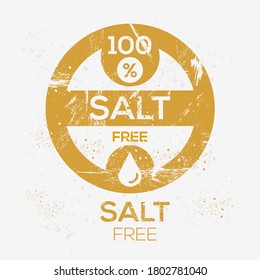 (salt free) label sign, vector illustration.