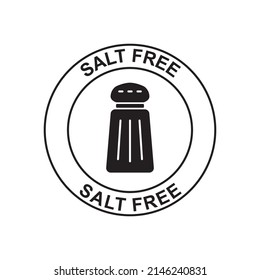 Salt free, sodium free label icon in black flat glyph, filled style isolated on white background