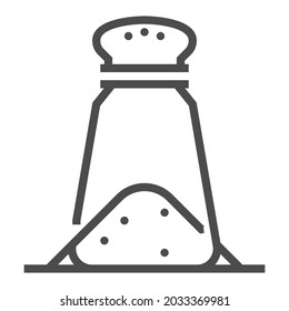 Salt free, square line vector icon.