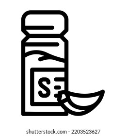 vector de icono de línea de ajo salado. signo de ajo de sal. símbolo de contorno aislado ilustración negra