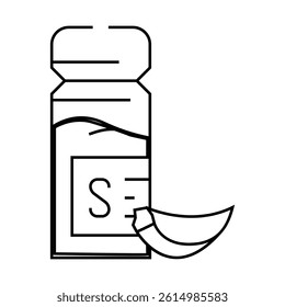 salt garlic line icon vector. salt garlic sign. isolated contour symbol black illustration