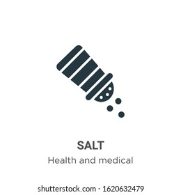 Salt glyph icon vector on white background. Flat vector salt icon symbol sign from modern health collection for mobile concept and web apps design.
