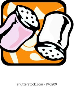 Salt grinders.Vector illustration