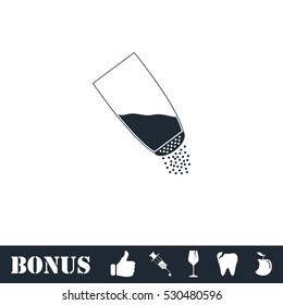 Salt icon flat. Vector illustration symbol and bonus pictogram