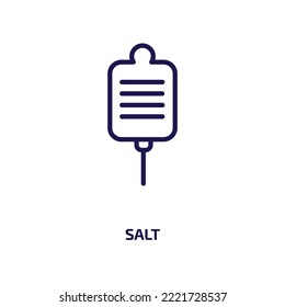 salt icon from health and medical collection. Thin linear salt, food, salty outline icon isolated on white background. Line vector salt sign, symbol for web and mobile