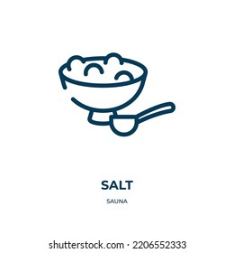 Salt icon. Linear vector illustration from sauna collection. Outline salt icon vector. Thin line symbol for use on web and mobile apps, logo, print media.
