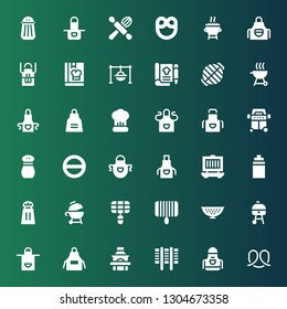 salt icon set. Collection of 36 filled salt icons included Pretzel, Apron, Grill, Colander, Salt, Isotonic, Cooking, Recipe, Cook
