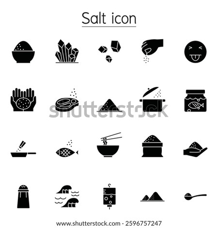 Salt icon set in glyph style