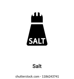 Salt icon vector isolated on white background, logo concept of Salt sign on transparent background, filled black symbol