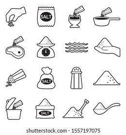 Salt Icons. Line With Fill Design. Vector Illustration.