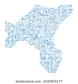 Mapa de puntos de Salt Island. Forma de límite de estilo digital. Imagen del Vector de Salt Island. Puntos circulares azules. Increíble Ilustración vectorial.