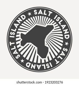 Salt Island round logo. Vintage travel badge with the circular name and map, vector illustration. Can be used as insignia, logotype, label, sticker or badge of the Salt Island.