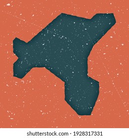 Salt Island vintage map. Grunge map with distressed texture. Salt Island poster. Vector illustration.