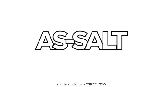 As Salt in the Jordan emblem for print and web. Design features geometric style, vector illustration with bold typography in modern font. Graphic slogan lettering isolated on white background.