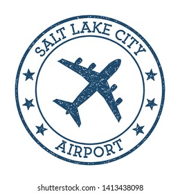 Salt Lake City Airport logo. Airport stamp vector illustration. Salt Lake City aerodrome.