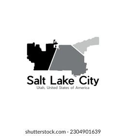 Salt Lake City Map Geometric Illustration Modern Logo