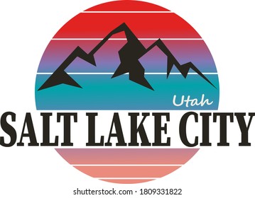 SALT LAKE CITY mountain logo vector , Mountain City Logo, Design Vector Logo