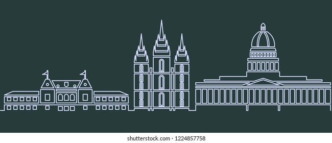 Salt Lake City Single Line Skyline