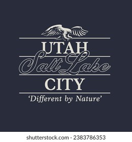 Salt Lake City Slogan Graphic Vector