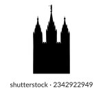 Salt lake city temple silhouette vector art