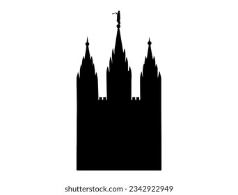 Salzsee-Tempel Silhouette Vektorgrafik