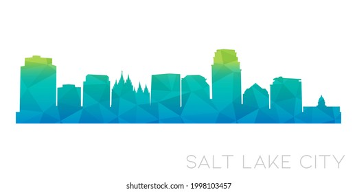 Salt Lake City, UT, USA Low Poly Skyline Clip Art City Design. Geometric Polygon Graphic Horizon Icon. Vector Illustration Symbol.