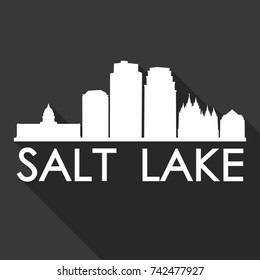 Salt Lake City Utah Flat Icon Skyline Silhouette Design City Vector Art Famous Buildings.