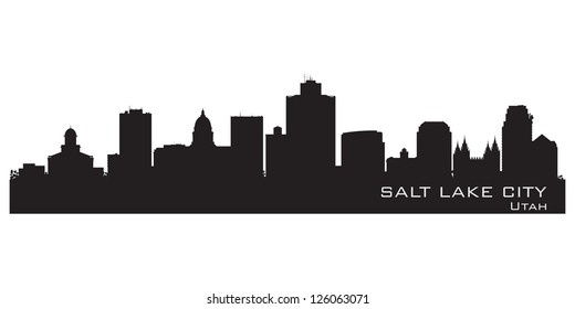 Salt Lake City, Utah skyline. Detailed city silhouette. Vector illustration