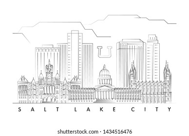 43+ Salt Lake City Skyline Outline Background