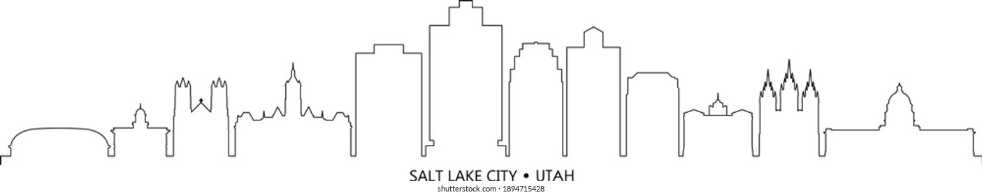 SALT LAKE CITY Utah SKYLINE City Silhouette
