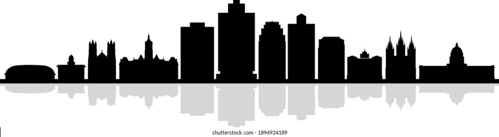 SALT LAKE CITY Utah SKYLINE City Silhouette
