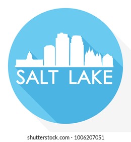 Salt Lake City Utah USA Flat Icon Skyline Silhouette Design City Vector Art Famous Buildings