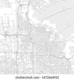 Salt Lake City, Utah, USA, bright outlined vector map with bigger and minor roads and steets created for infographic backgrounds.