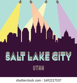 Salt Lake City Utah USA skyline silhouette flat design vector illustration