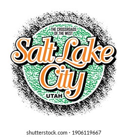 Salt Lake City.Vintage and typography design in vector illustration.Clothing,t-shirt,apparel and other uses.Eps10