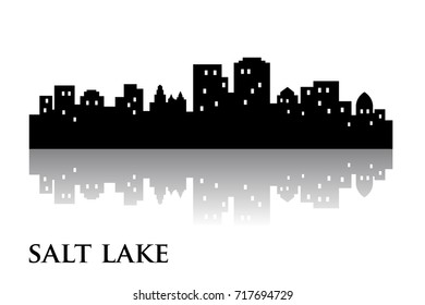 salt lake skyline city logo vector