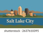 Salt Lake City’s skyline is complemented by the snow-capped peaks of the Wasatch Mountains, offering a stunning contrast of urban life and majestic winter scenery