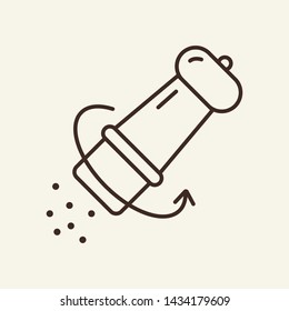 Salt line icon. Mill, sift, arrow. Cooking concept. Vector illustration can be used for topics like dressing, seasoning, spice