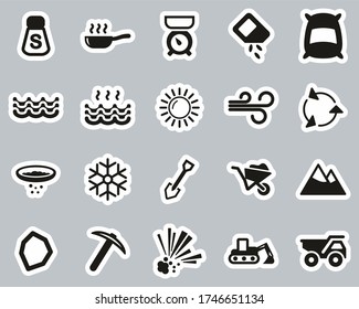Salt & Salt Mining Icons Black & White Sticker Set Big