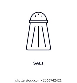 salt outline icon. Linear vector from health and medical concept. Thin line salt icon isolated on white background