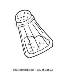 Salt outline vector icon, drawing monochrome illustration.