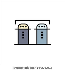 Salt, Paper, Bottle, Spices  Flat Color Icon. Vector icon banner Template